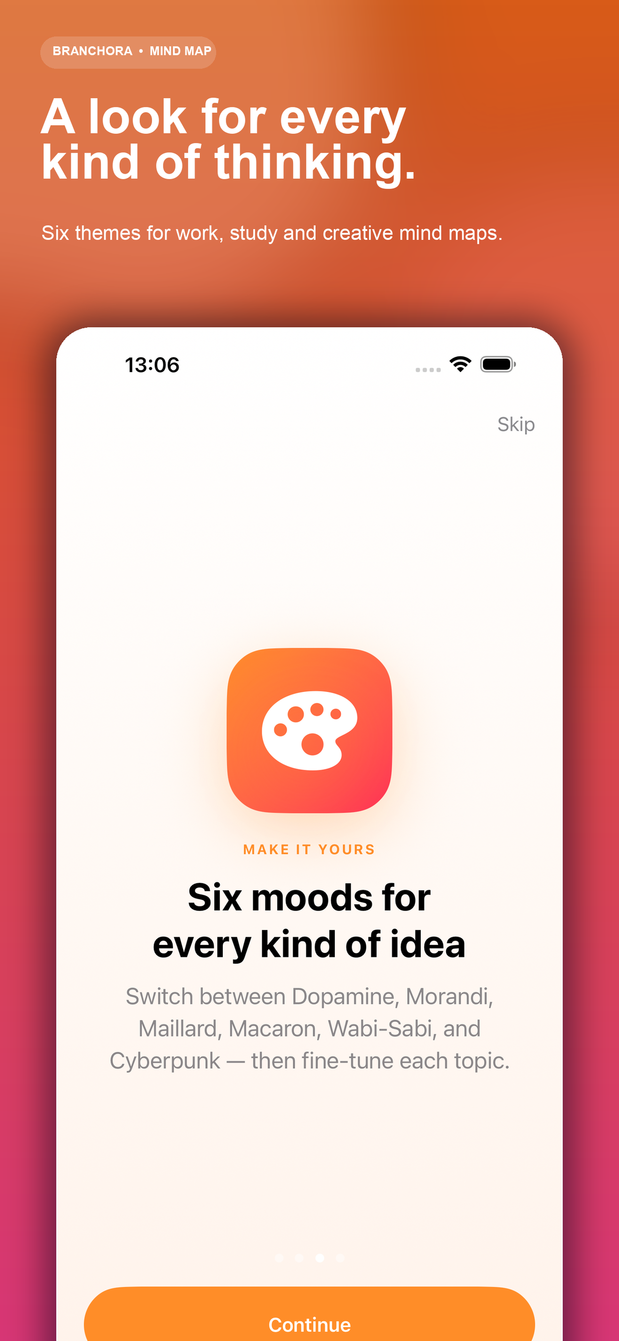 Branchora visual theme selection